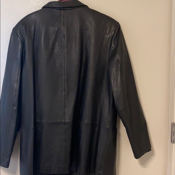 Charter Club black faux leather coat - Picture 2 of 2